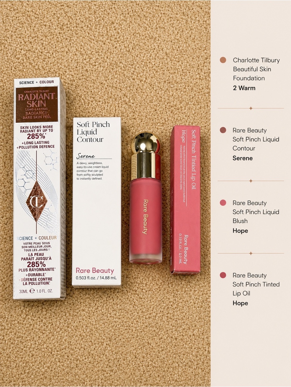 🔥 NIB Charlotte Tilbury & Rare Beauty Bundle ✨ MSRP 139!!